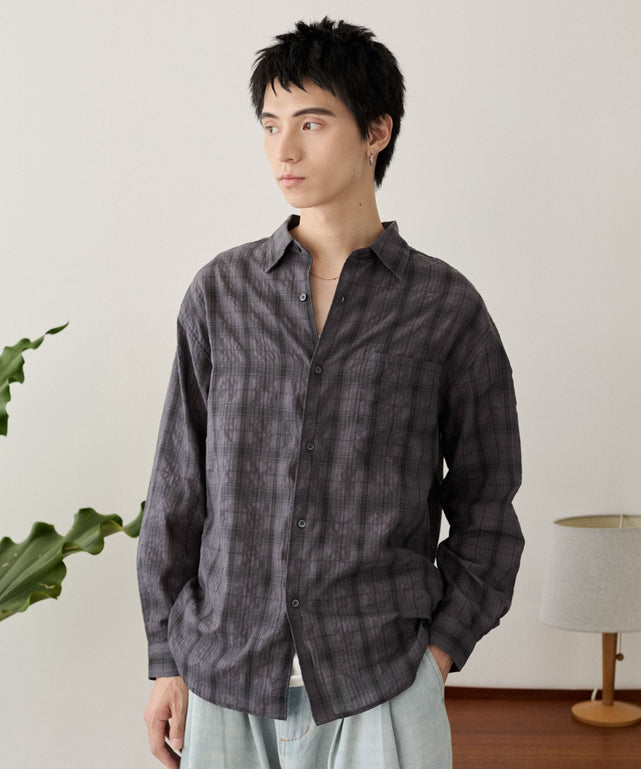 ブラックチェック1 モデル：180cm L着用