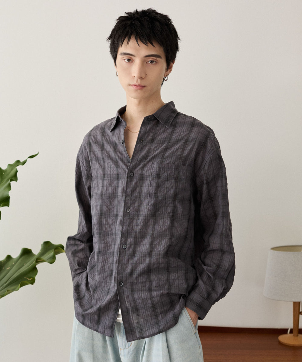 ブラックチェック1 モデル：180cm L着用