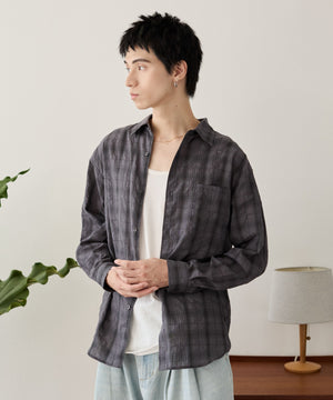 ブラックチェック1 モデル：180cm L着用