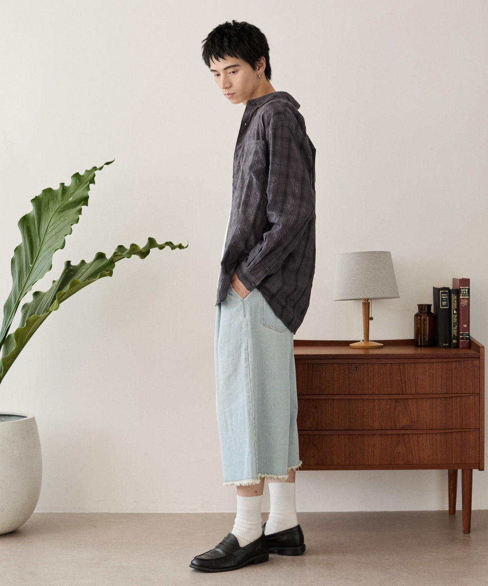 ブラックチェック1 モデル：180cm L着用