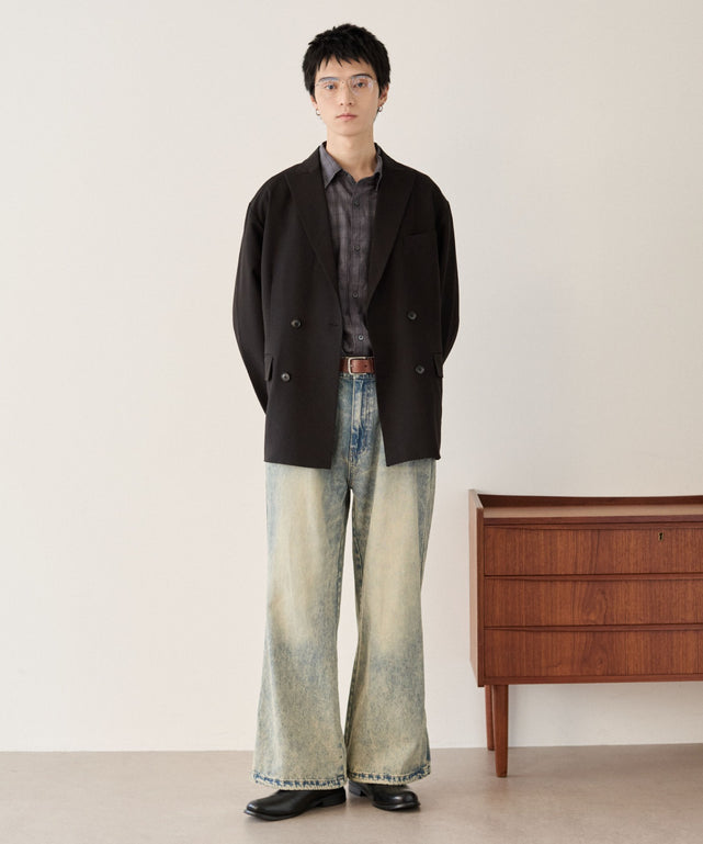 ブラックチェック1 モデル：180cm L着用