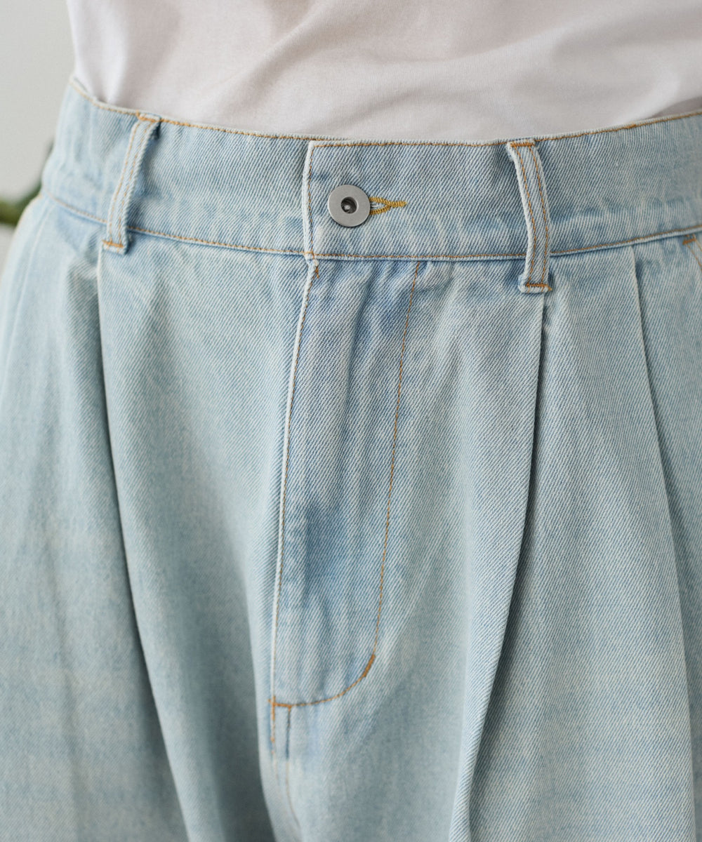 クロップドワイドデニムパンツ