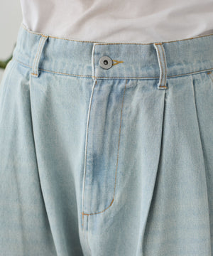クロップドワイドデニムパンツ