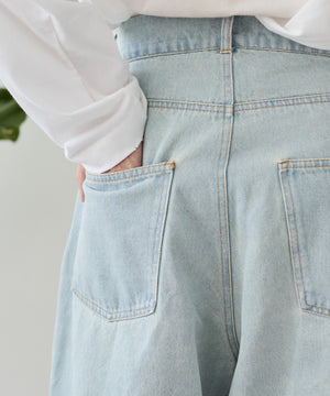 クロップドワイドデニムパンツ