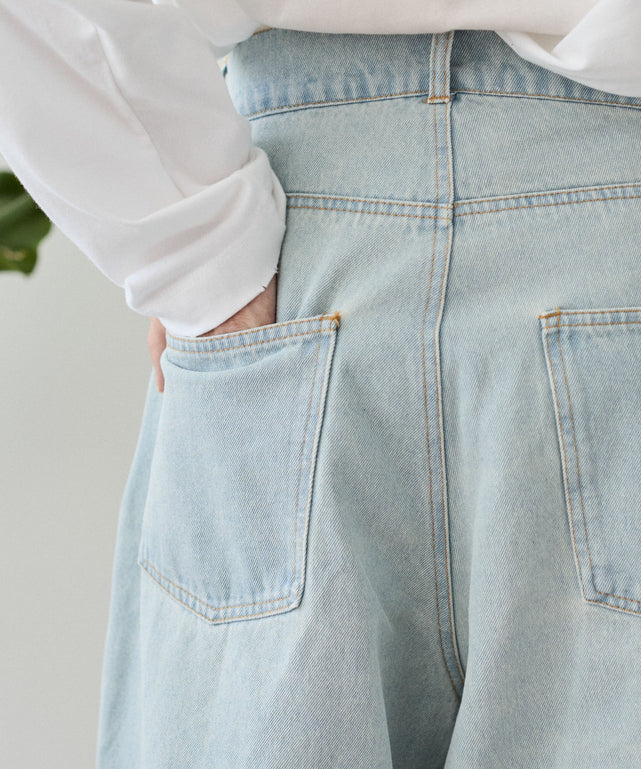 クロップドワイドデニムパンツ