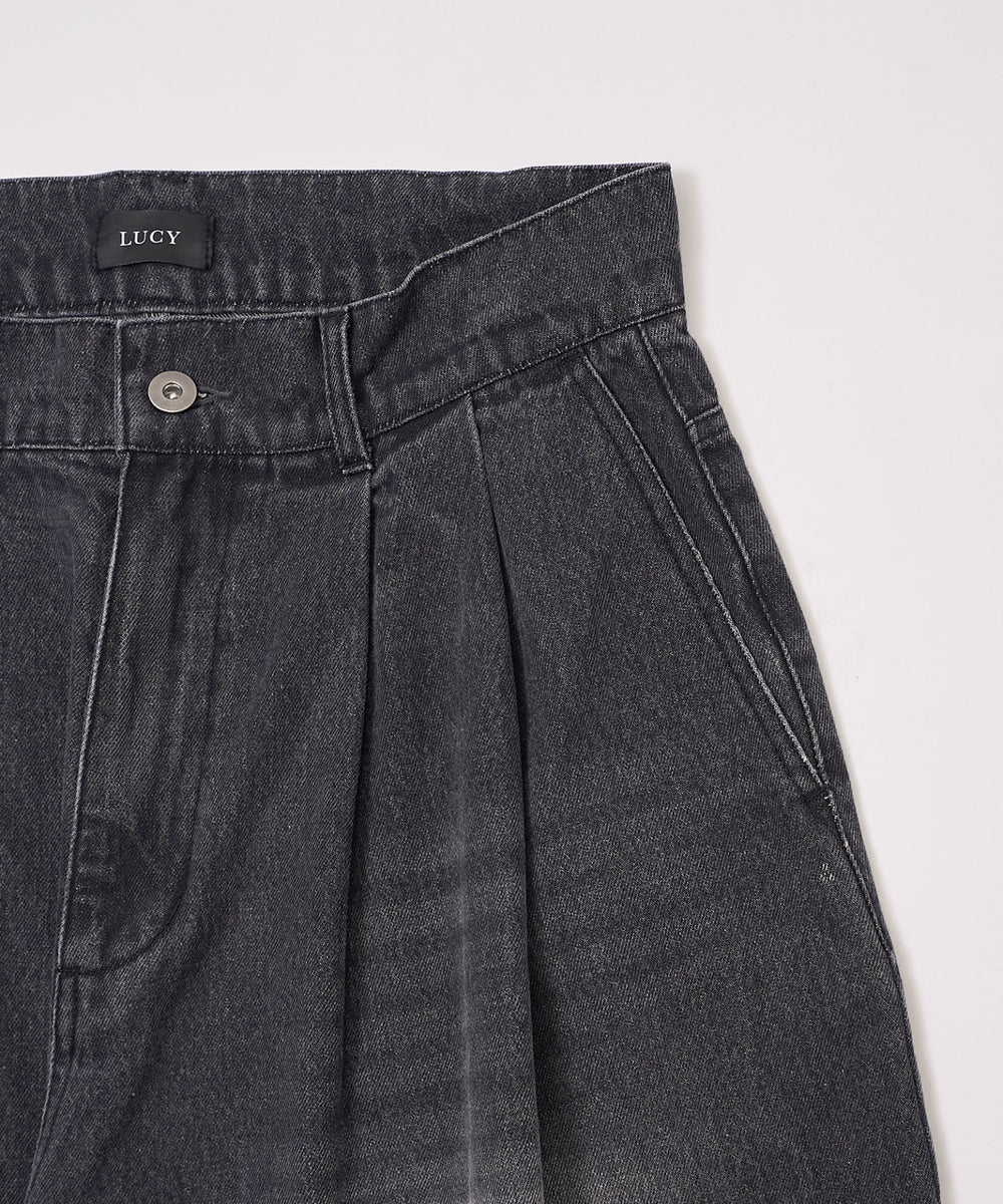 クロップドワイドデニムパンツ