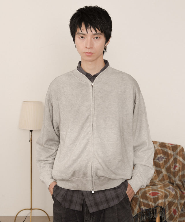 ブラストダブルZIPスウェットカーディガン/杢グレー モデル：180cm L着用