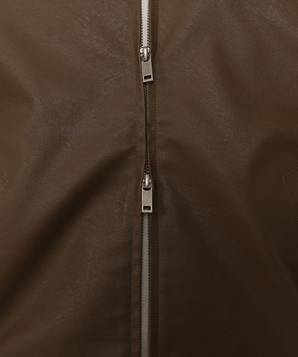 PUダブルZIPブルゾン