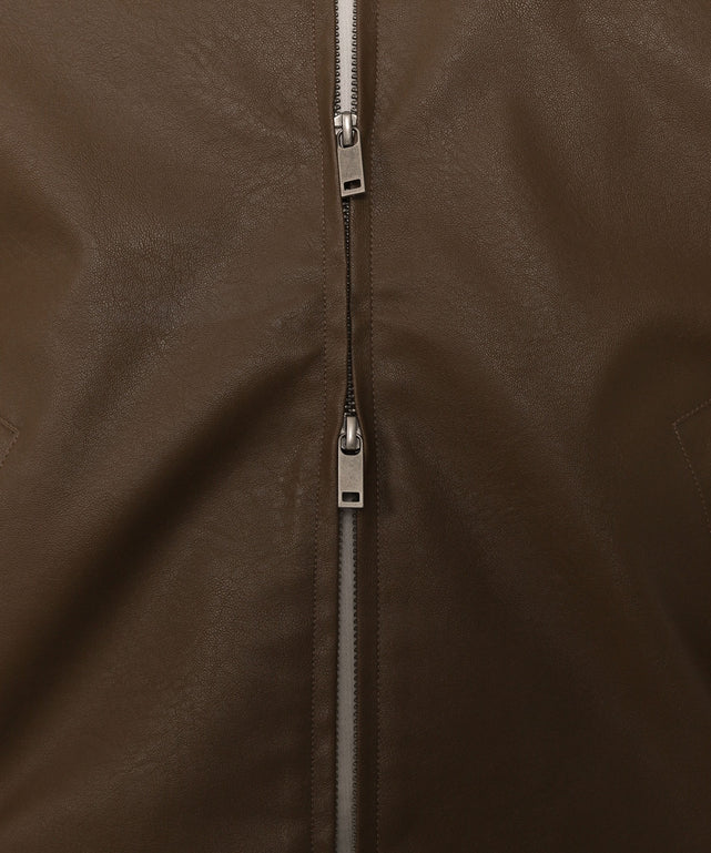 PUダブルZIPブルゾン