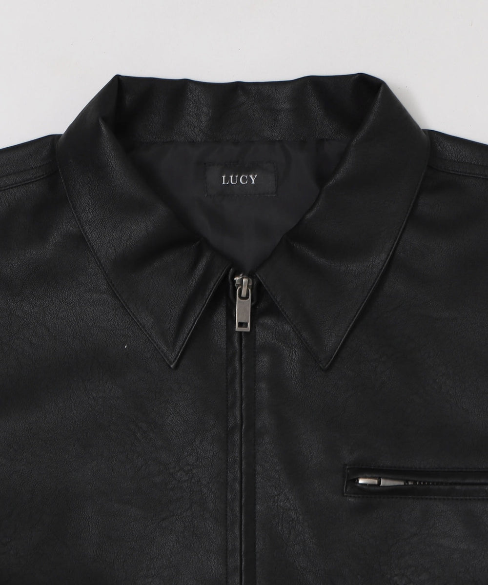 PUダブルZIPブルゾン