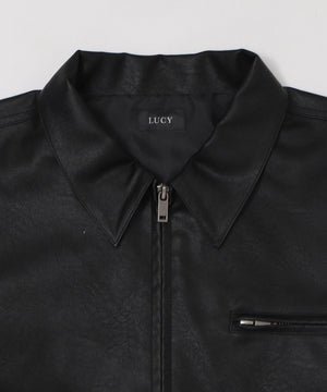 PUダブルZIPブルゾン