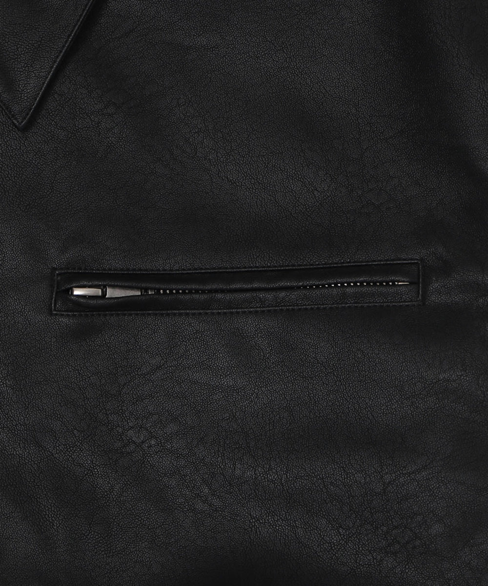 PUダブルZIPブルゾン