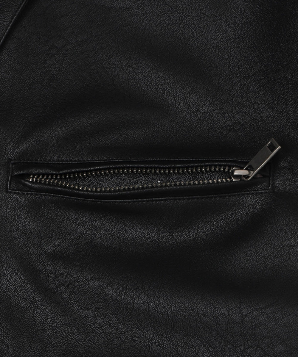 PUダブルZIPブルゾン