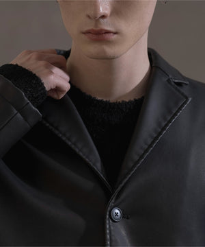 合皮シングルテーラードジャケット