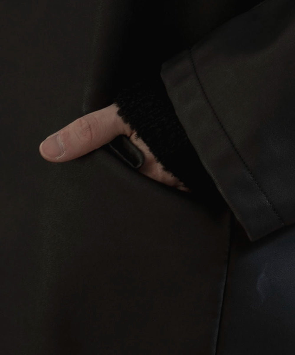 合皮シングルテーラードジャケット