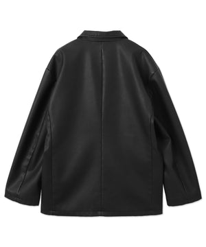 合皮シングルテーラードジャケット