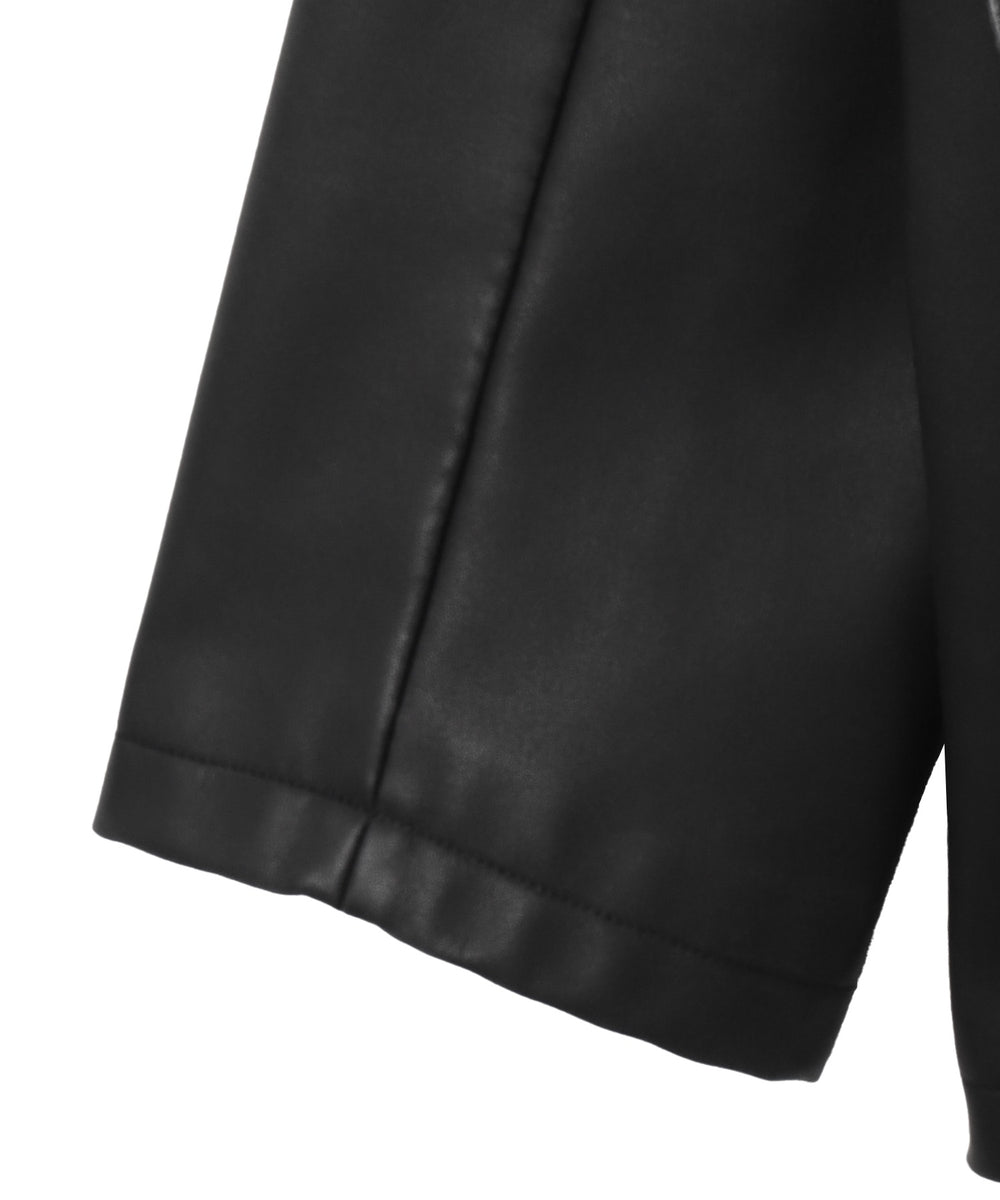 合皮シングルテーラードジャケット