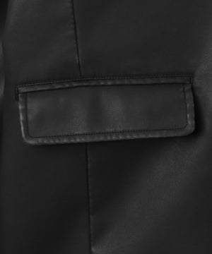 合皮シングルテーラードジャケット