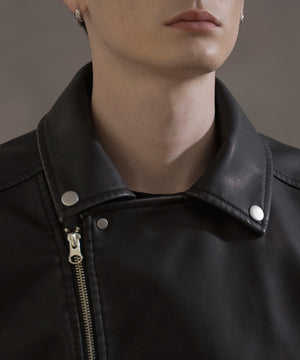 合皮ダブルライダースジャケット