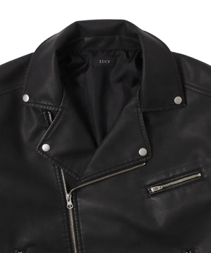 合皮ダブルライダースジャケット