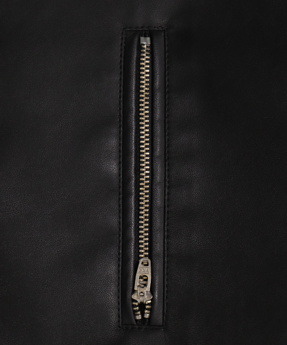 合皮ダブルライダースジャケット