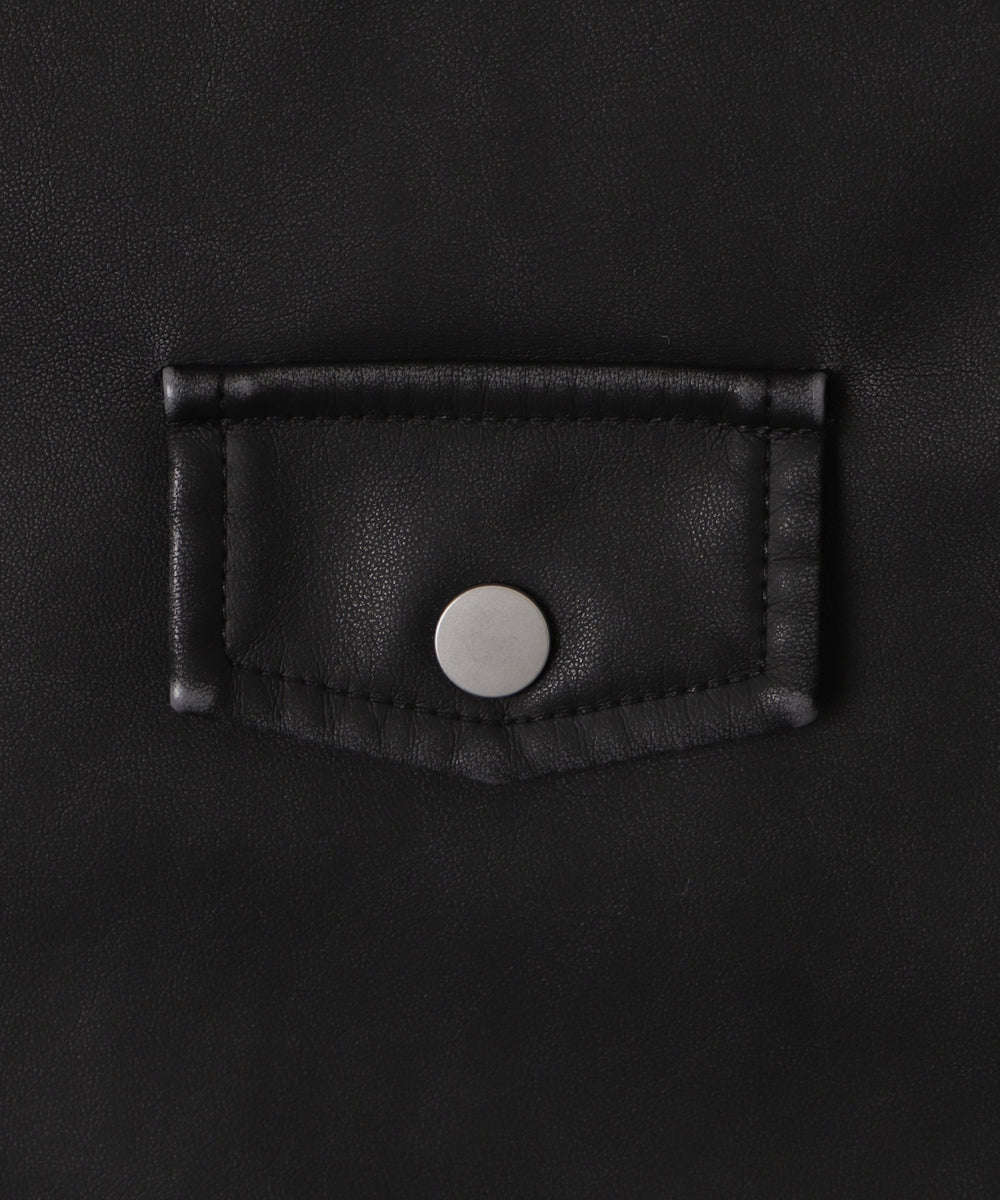 合皮ダブルライダースジャケット