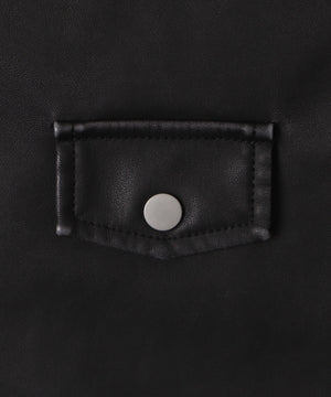 合皮ダブルライダースジャケット