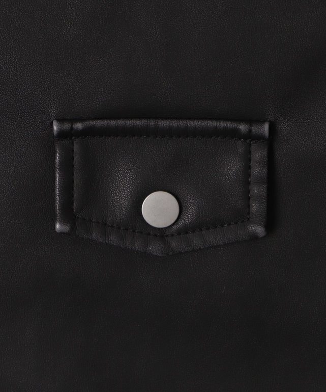 合皮ダブルライダースジャケット