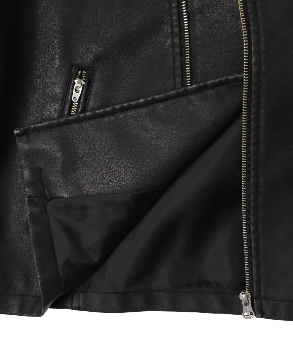 合皮ダブルライダースジャケット