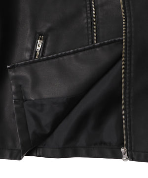 合皮ダブルライダースジャケット