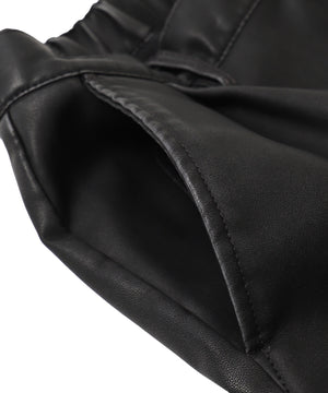 合皮タックワイドトラウザー