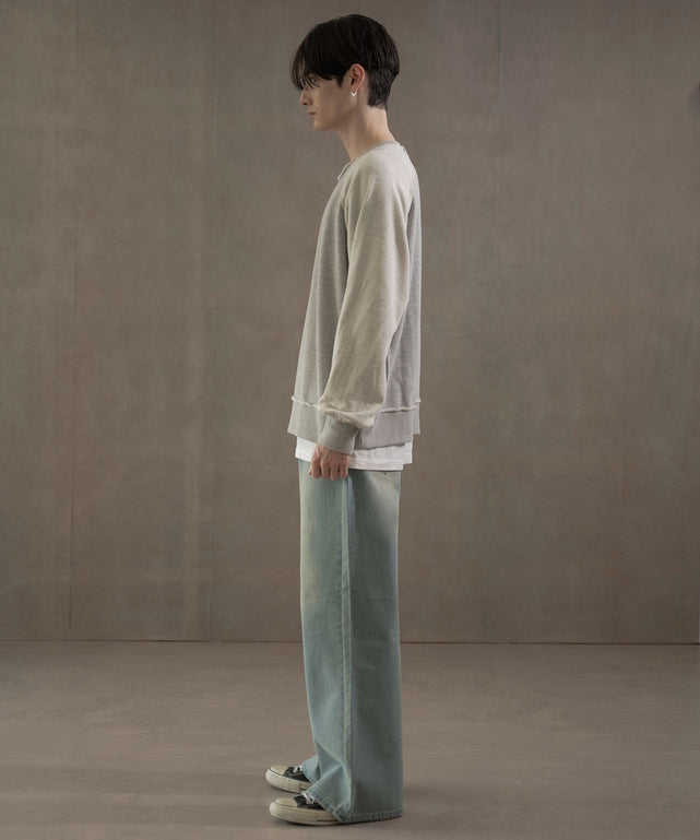 杢グレー　モデル：180㎝　L着用