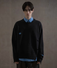 ダメージニットプルオーバー