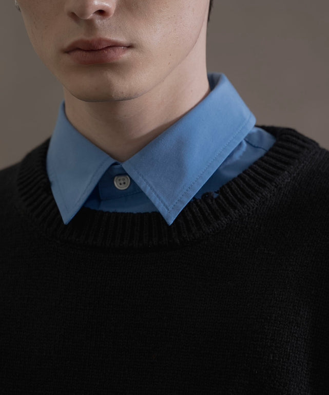 ダメージニットプルオーバー