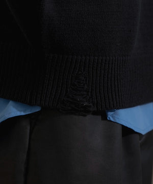 ダメージニットプルオーバー