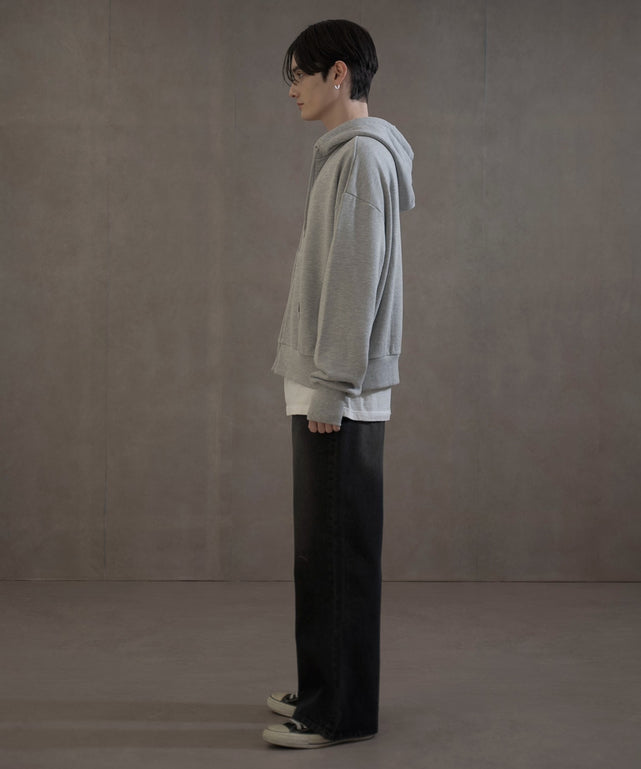 杢グレー　モデル：180㎝　L着用