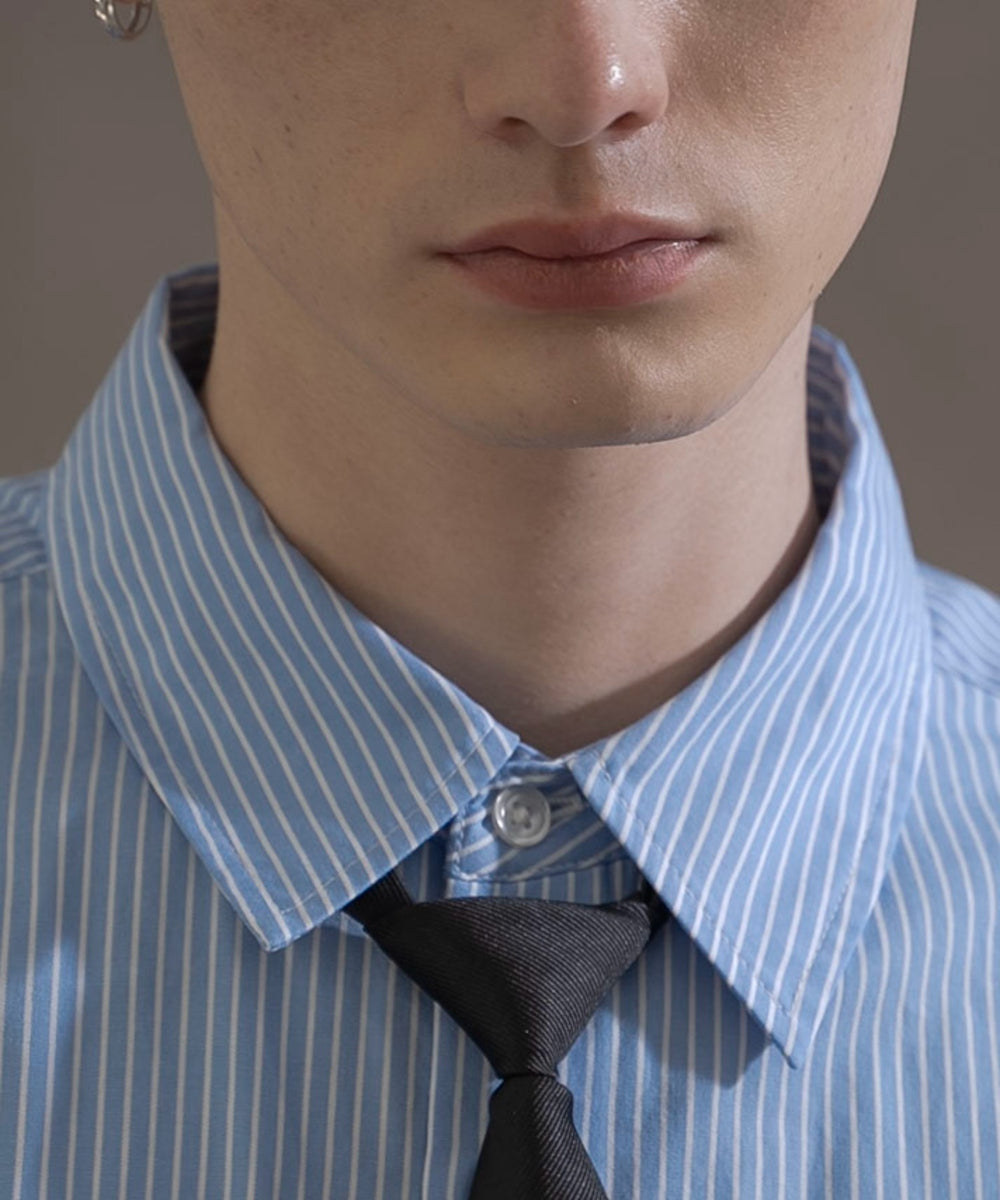 ネクタイ付きストライプシャツ（LS）