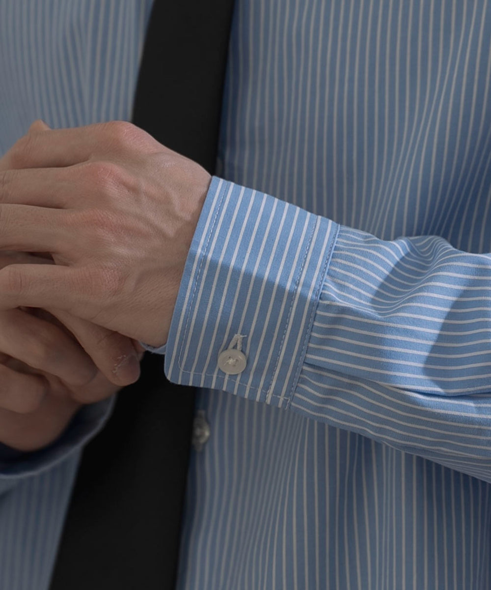 ネクタイ付きストライプシャツ（LS）