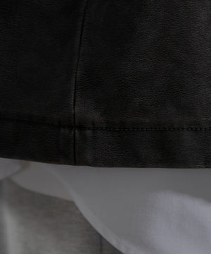 合皮ハーフスリーブプルオーバー