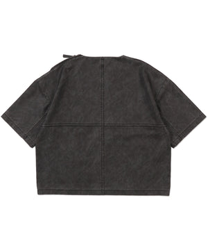 合皮ハーフスリーブプルオーバー