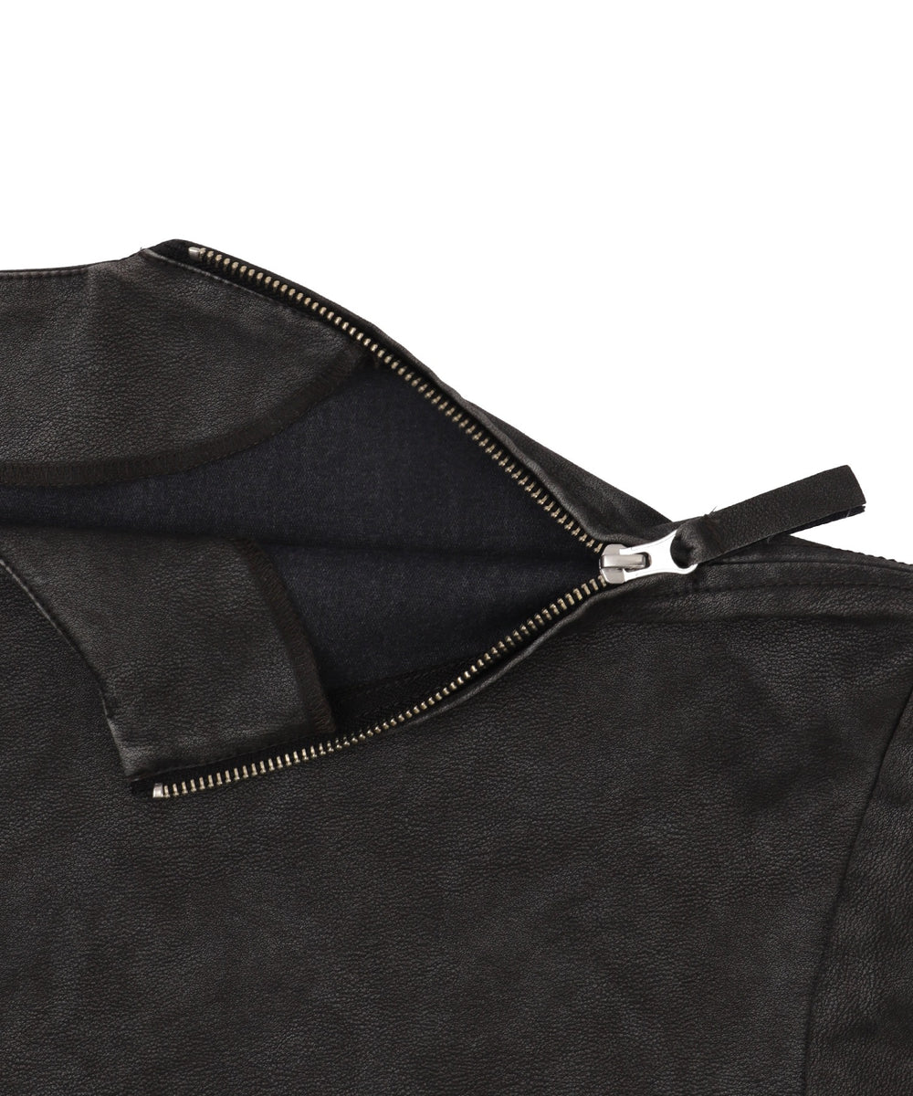 合皮ハーフスリーブプルオーバー