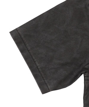 合皮ハーフスリーブプルオーバー