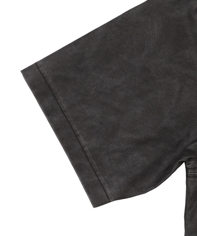 合皮ハーフスリーブプルオーバー