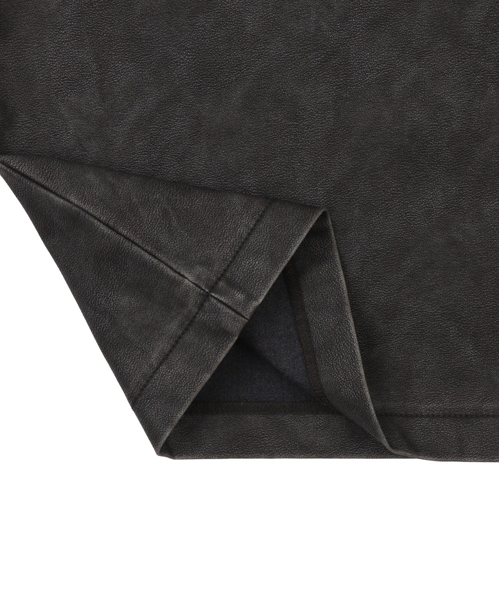 合皮ハーフスリーブプルオーバー