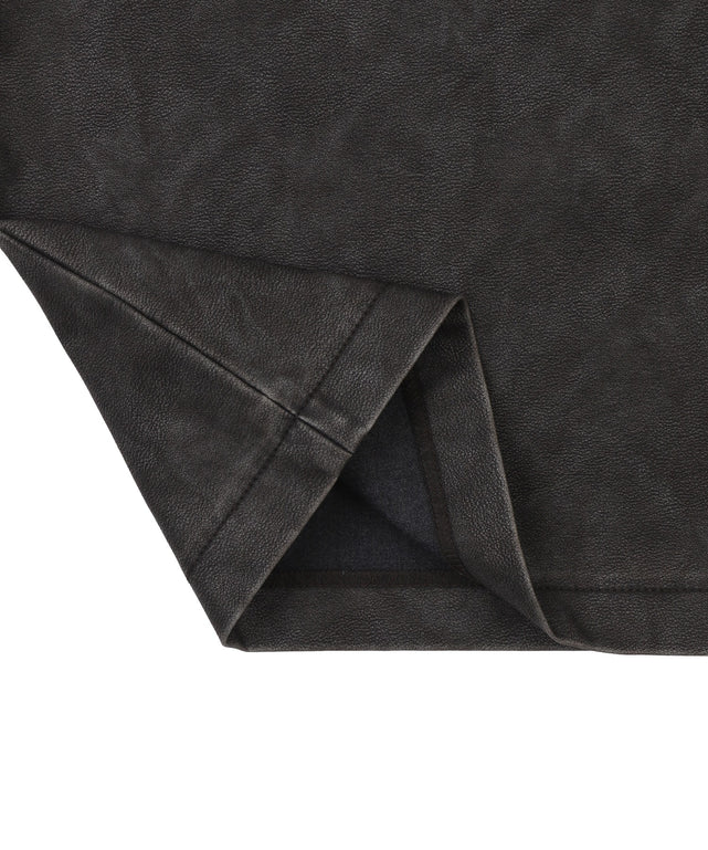 合皮ハーフスリーブプルオーバー