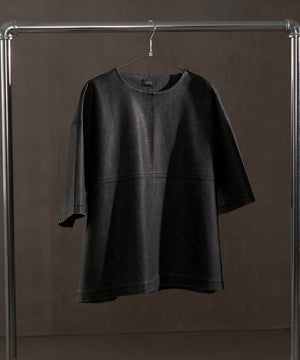 合皮ハーフスリーブプルオーバー