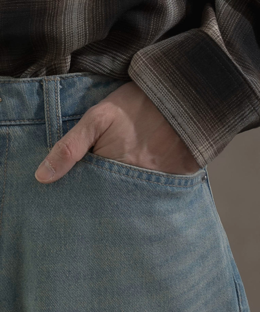 ボタンフライローライズフレアデニム