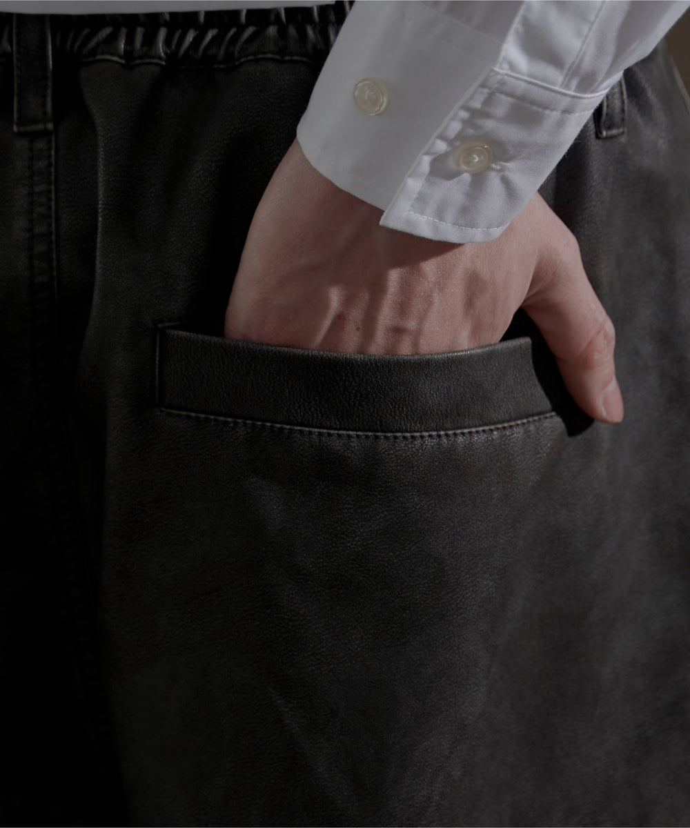 合皮バギーZIPポケットショーツ