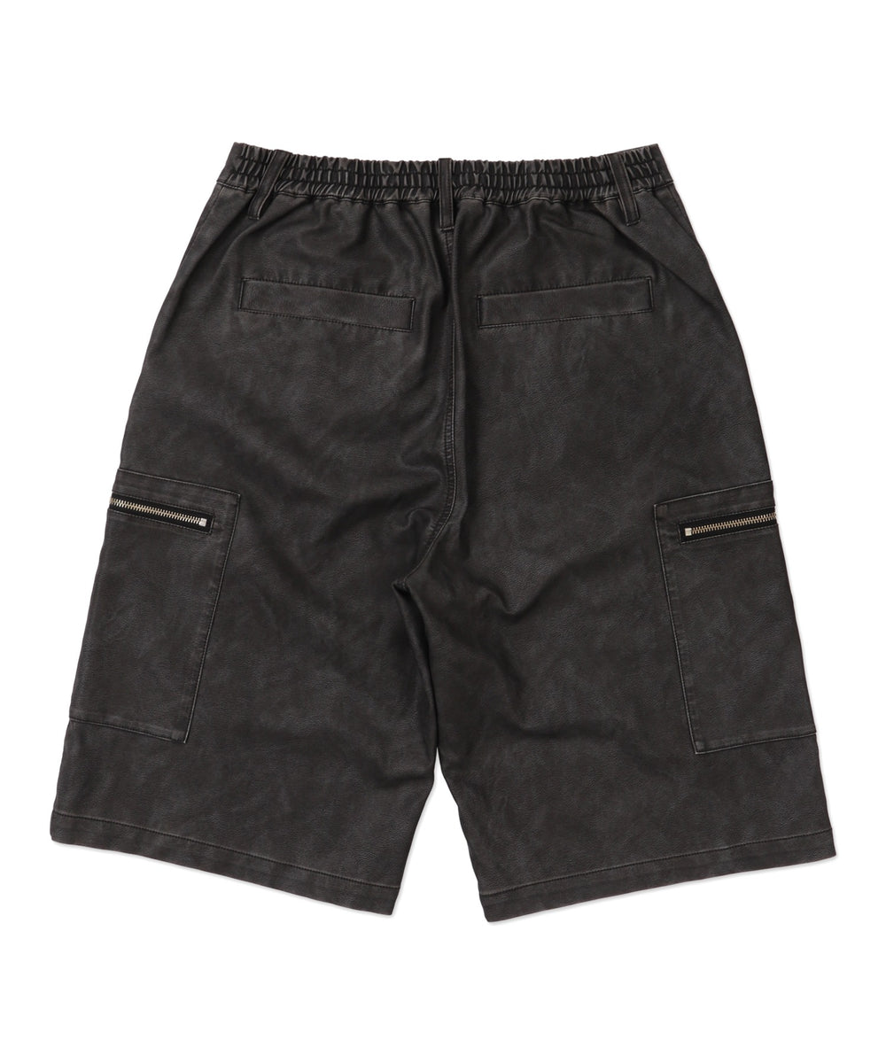 合皮バギーZIPポケットショーツ