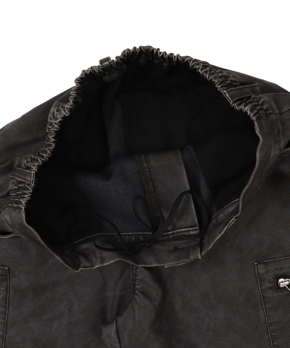 合皮バギーZIPポケットショーツ